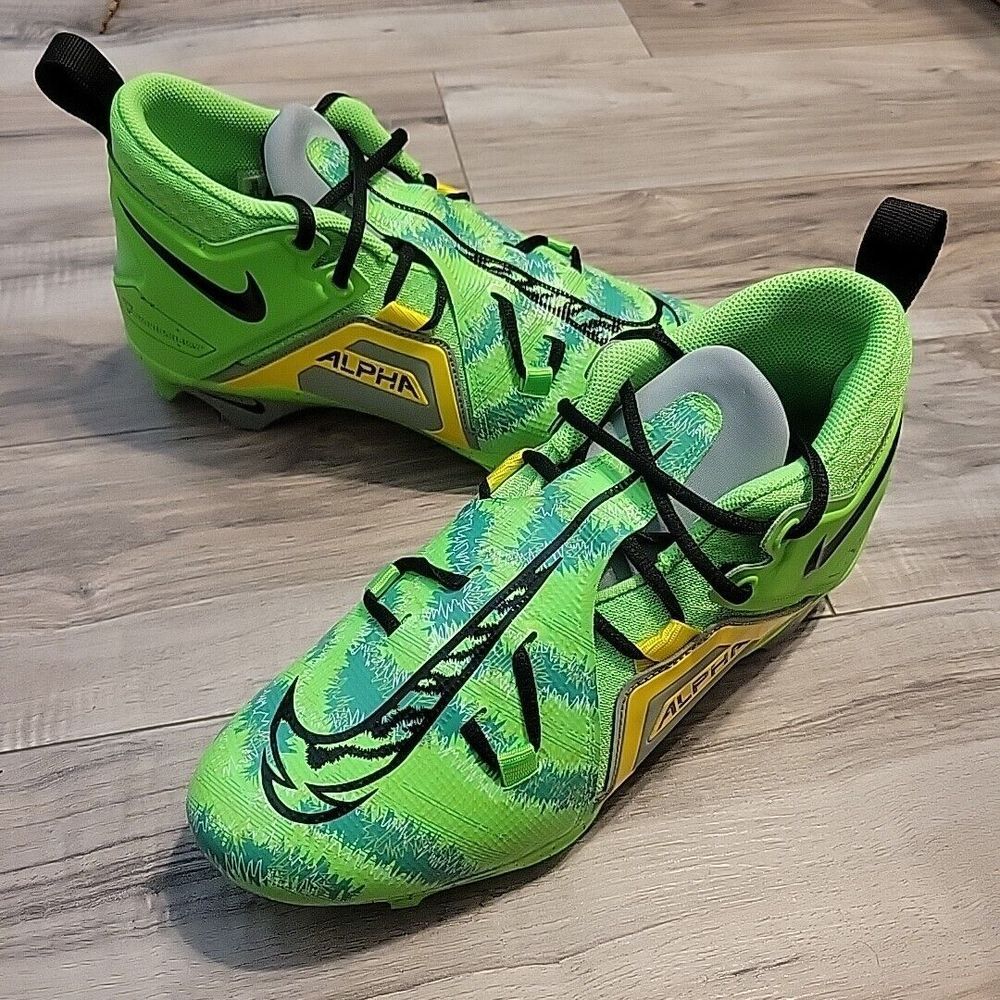 Nike Alpha Menace Pro 3 Razor Sharp Cuts Cleats Men's 10 Green Black FB8442-303